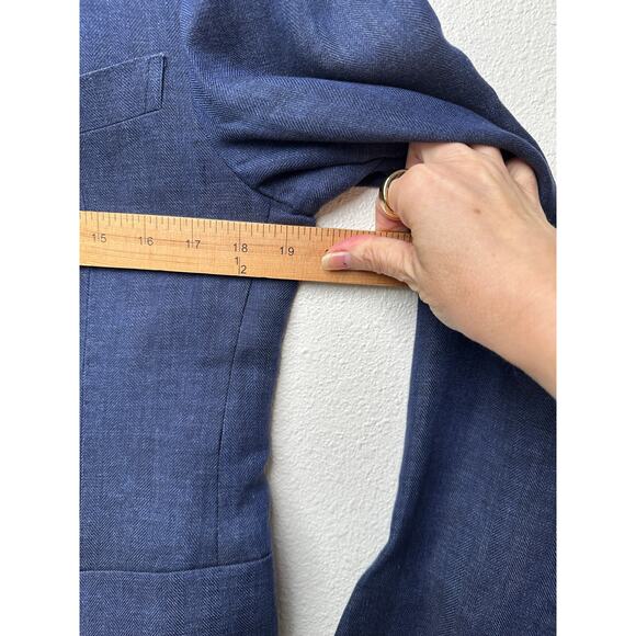 Windsor Men’s Stand-Collar Blue Blazer US 34 (EU 44) Suede Trim - Picture 13 of 15